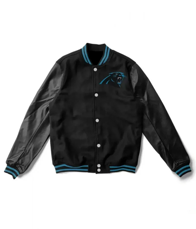 Letterman Carolina Panthers Black Wool