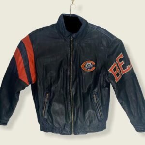 Chicago Bears Vintage NFL Black Leather Jacket