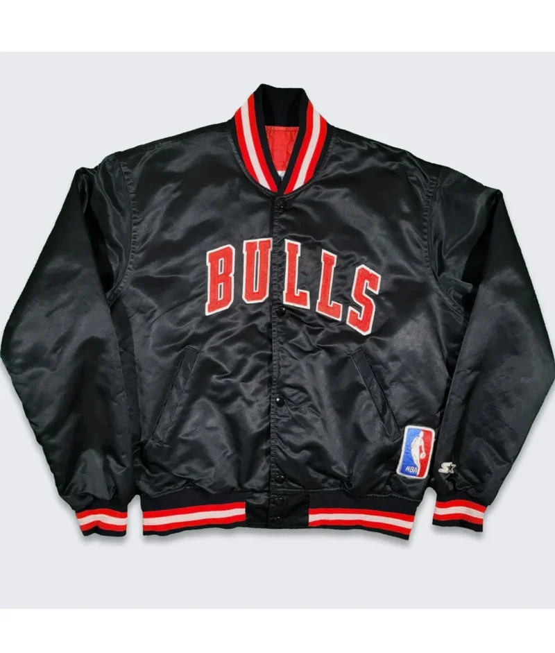 chicago-bulls-80s-jacket.webp 80s Chicago Bulls Black Bomber Jacket