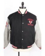Chicago Bulls NBA Wool Black Letterman Jacket