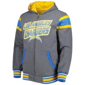 Chargers Extreme Full Back Hoodie Grey Jacket