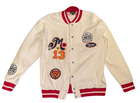 Baseball White M Wool Letterman Jacket