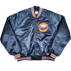 80s Houston Astros Navy Blue Satin Jacket