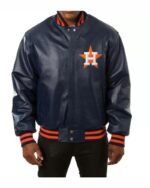 Houston Astros Blue Bomber Leather Jacket Houston Astros Blue Bomber Leather Jacket