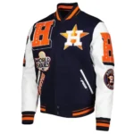 Mash Up Houston Astros Navy Blue and White Varsity Jacket