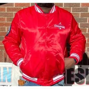 Atlanta Braves World Series Champions Red Satin Jacket