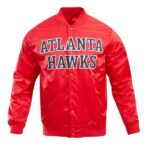 Atlanta Hawks Big Logo Satin Red Jacket