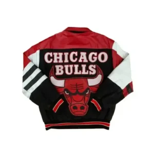 Chicago Bulls 90s Red And Black Varsity Jacket