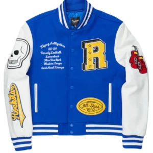 eisen royal blue/white varsity jacket