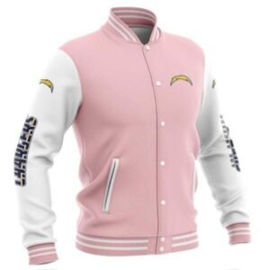 Chargers Cute Pullover Pink Baseball Jacket
