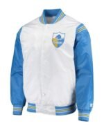 Chargers Renegade Throwback White and Powder Jacket