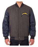 Charcoal Navy Chargers Varsity Jacket Charcoal Navy Chargers Varsity Jacket