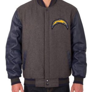 Charcoal Navy Chargers Varsity Jacket