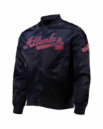 MLB Atlanta Braves Navy Blue Satin Jacket