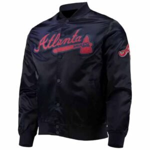MLB Atlanta Braves Navy Blue Satin Jacket