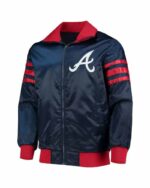 MLB Atlanta Braves The Captain II Navy Satin Jacket