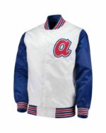MLB Atlanta Braves White And Blue Satin Jacket