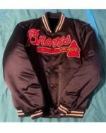 MLB Atlanta Braves Brown Satin Jacket