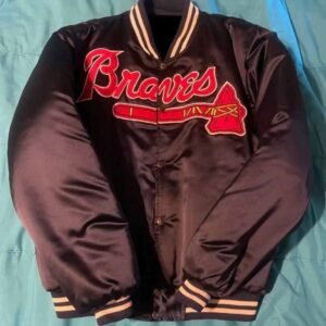 MLB Atlanta Braves Brown Satin Jacket