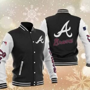 MLB Black Atlanta Braves Baseball Varsity Jacket