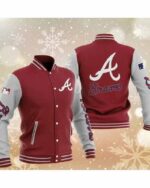 MLB Maroon Atlanta Braves Baseball Varsity Jacket