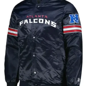 Atlanta Falcons Navy Blue Satin Jacket sleek fan style. Shop now 50% OFF Free Shipping 2025.