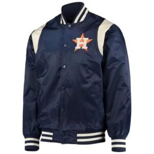 Navy Cream MLB Houston Astros Satin Jacket
