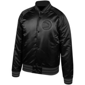 NBA Atlanta Hawks Black Satin Jacket