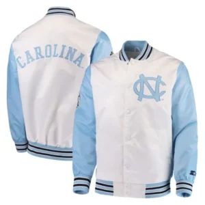 North Carolina Tar Heels Bomber Blue Satin Jacket