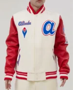 Off White Red Atlanta Braves Pro Standard Jacket