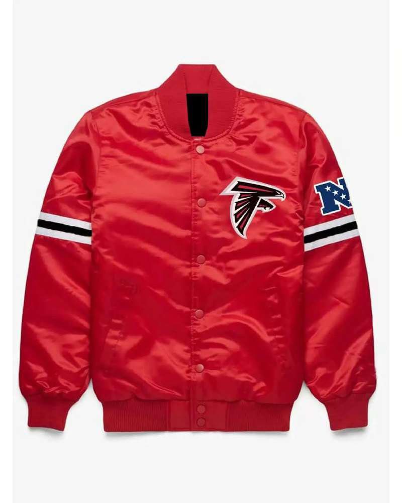 Red NFL Atlanta Falcons Satin Jacket Red NFL Atlanta Falcons Satin Jacket