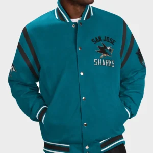 San Jose Sharks Tailback Teal Varsity Jacket