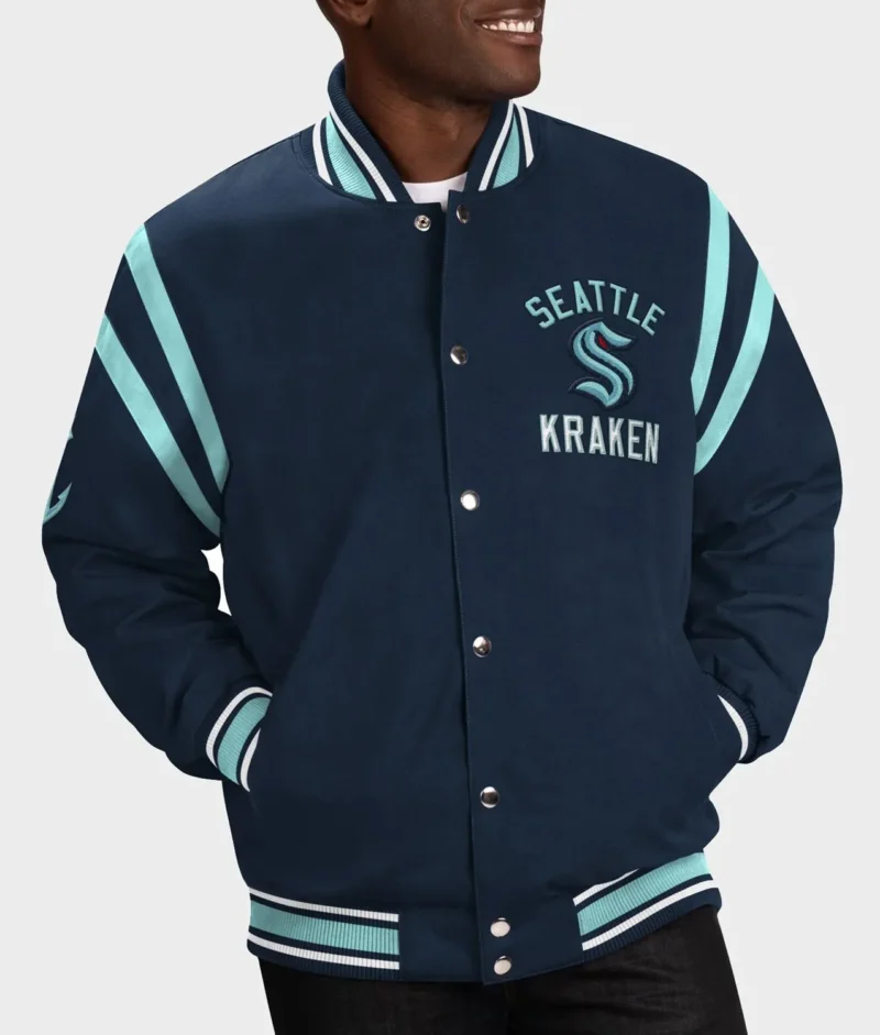 Seattle Kraken Tailback Navy Varsity Jacket