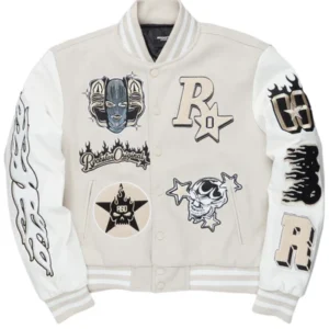fio beige/white varsity jacket