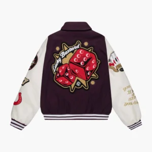 Back gambling varsity jacket