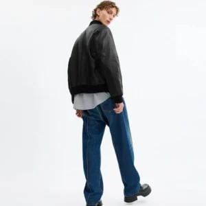 Back mens leather varsity jackets