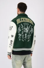 Back varsity jacket black and green