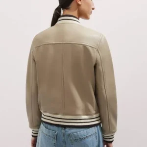 Back womens varsity leather jacket