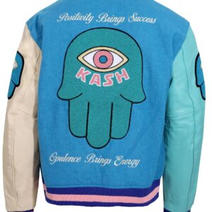 Pink And Blue Varsity Jacket back