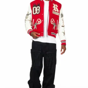 Red Varsity Letterman Jacket