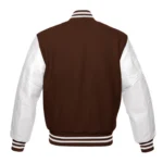 Back Brown and White Varsity Jacket