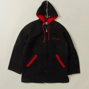 Black Hooded Varsity Jacket Womens