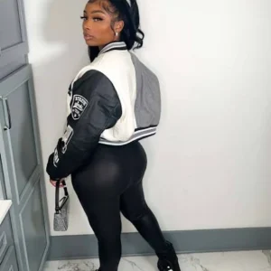 Black Varsity Jacket Cropped