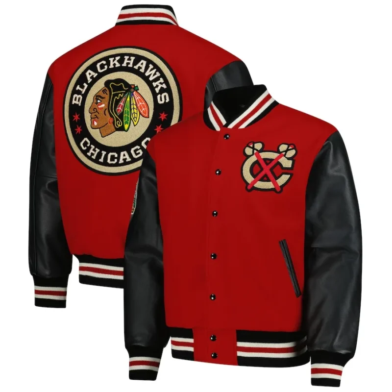 Show Your Team Spirit With the Blackhawks Varsity Jacket The Blackhawks Varsity Jacket is a timeless way to represent your favorite NHL team while staying stylish and comfortable. Featuring bold colors and official team-inspired designs, this jacket is perfect for game days, casual wear, or as part of a sports-inspired streetwear outfit. It’s designed to reflect your passion for hockey while giving you the authentic varsity silhouette loved by generations. Made with premium fabrics and precise craftsmanship, the Blackhawks Varsity Jacket offers long-lasting durability and comfort. With rib-knit trims, a smooth inner lining, and a secure snap-button closure, it brings together practicality and heritage style. Whether you’re at the rink, out with friends, or building your fan collection, this jacket captures the true spirit of the Blackhawks. Why Choose Blackhawks Varsity Jacket Authentic varsity design with Chicago Blackhawks branding Perfect for NHL fans, collectors, and sportswear lovers Comfortable fit with durable craftsmanship Suitable for casual, game day, or streetwear looks Available at 50% OFF with free shipping Key Features Of Blackhawks Varsity Jacket Premium wool blend body with contrasting faux or leather sleeves Official Chicago Blackhawks logo and embroidery details Rib-knit collar, cuffs, and waistband for a classic varsity fit Snap-button closure for secure and easy wear Smooth interior lining for comfort across all seasons Lightweight yet durable for year-round use Reinforced stitching for long-lasting quality Unisex design perfect for men and women Ideal for casual wear, hockey games, and streetwear outfits Available now at 50% OFF with free shipping Conclusion For Blackhawks Varsity Jacket The Blackhawks Varsity Jacket is more than just a piece of outerwear—it’s a symbol of loyalty, pride, and timeless varsity style. With its premium build, comfortable fit, and authentic team-inspired design, it’s an essential addition for any fan who wants to represent their team in style. This jacket is versatile enough to wear on game days, during casual outings, or as part of a fashionable streetwear look.