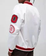 Bold White Ohio State University Varsity Jacket
