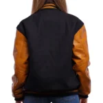 Brown Leather Varsity Jacket Womens