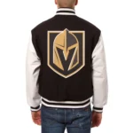 golden varsity jacket back