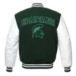 green michigan state university varsity jacket Green Michigan State University Varsity Jacket