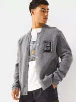 Grey Varsity Jacket Mens