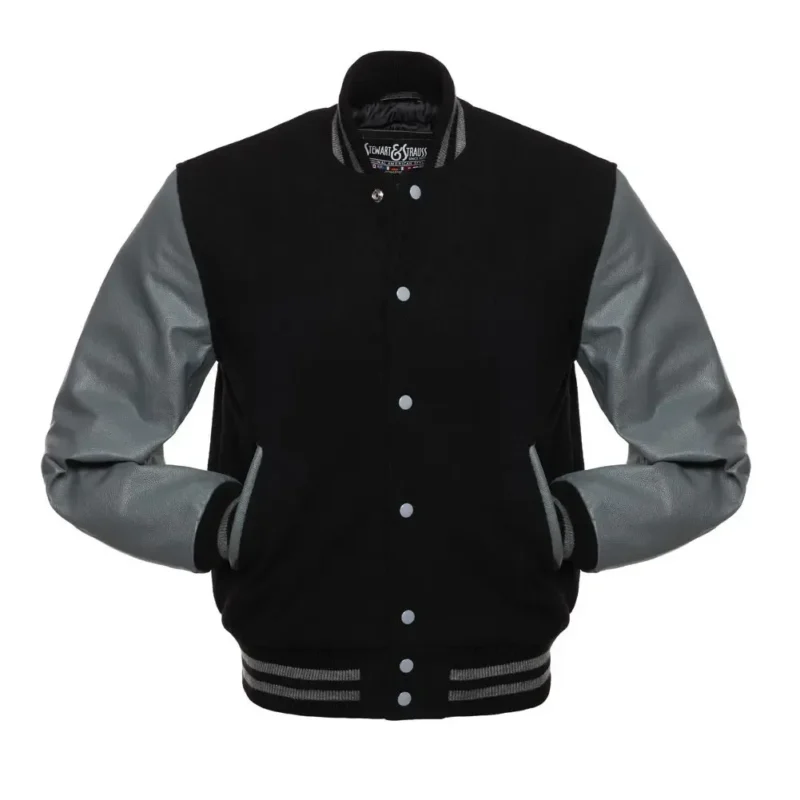 Black Grey Varsity Jacket Black Grey Varsity Jacket
